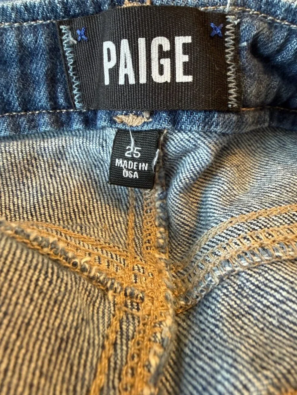 Paige Milo Crop Flare Jeans Womens Size 25 Medium Wash High-Rise Stretch Denim